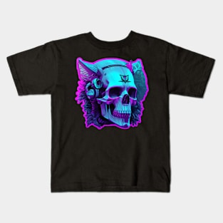 Synthwave skull Kids T-Shirt